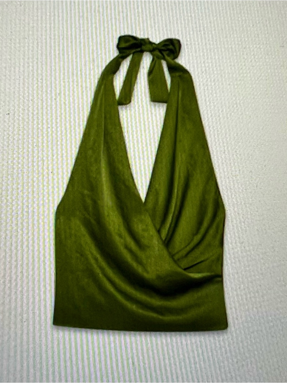 Aritzia Martini Olive Green Halter Neck Draped Tank